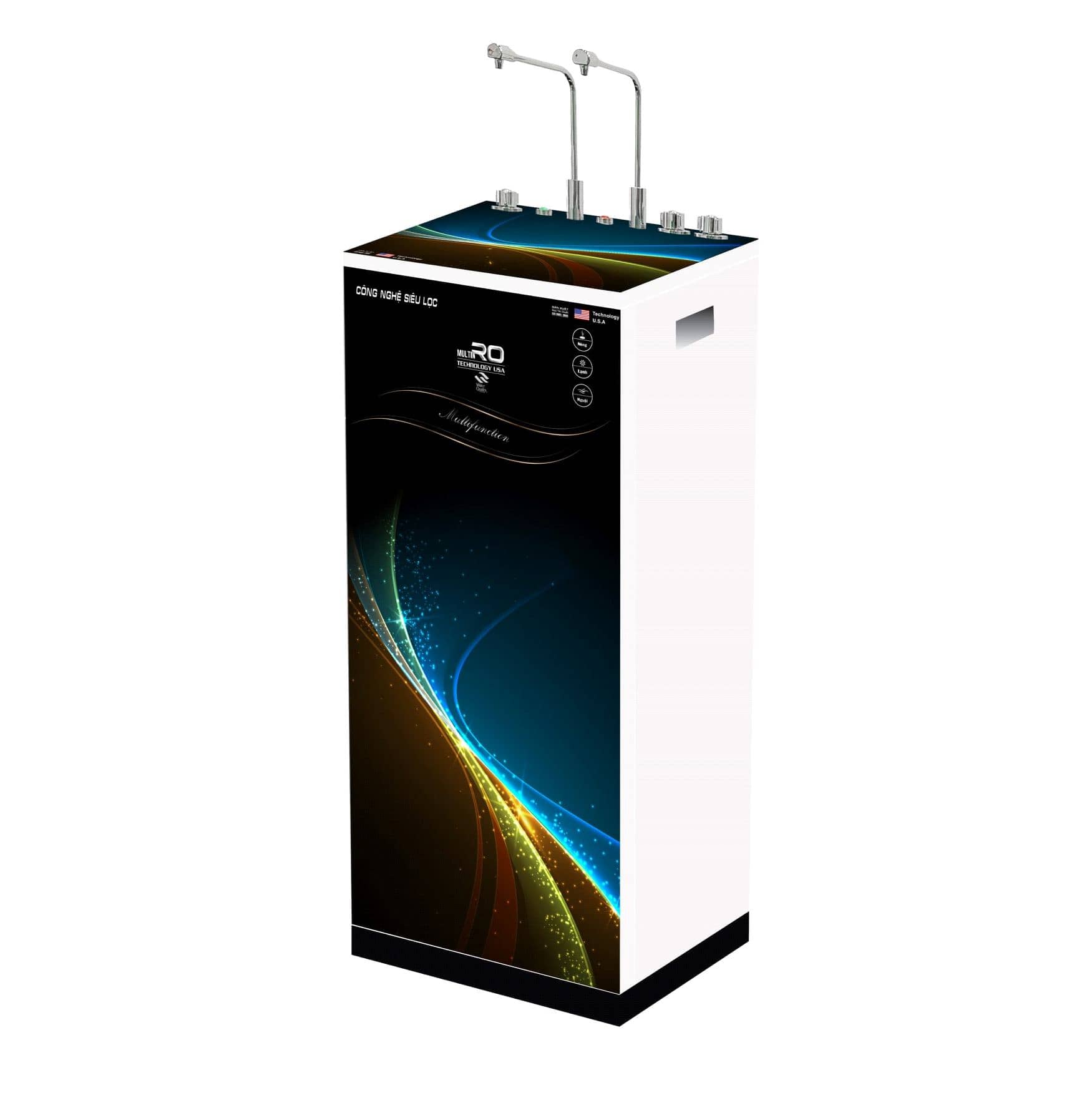 Máy lọc nước RO Nóng lạnh Aqua 2 vòi mẫu 14 May loc nuoc RO Nong lanh Aqua 2 voi mau 14