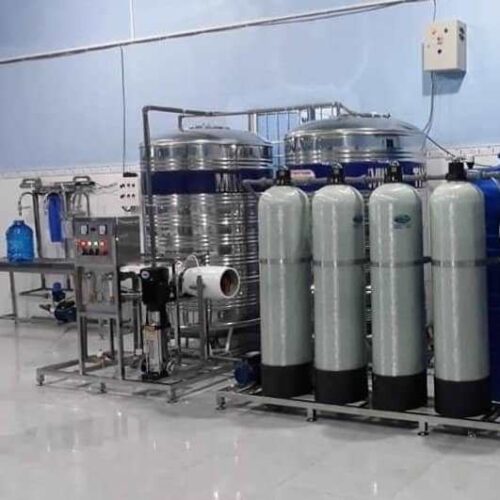 Gia công cơ khí hệ thống lọc nước 27 dây chuyền lọc nước tinh khiết đóng bình 1m3/h