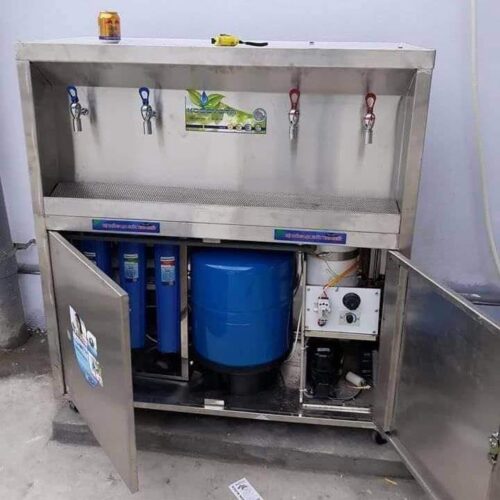 NL100 - Máy lọc nước RO Bán Công nghiệp Nóng Lạnh AQUA (100 lít/giờ) 9 Máy lọc nước ro bán công nghiệp tủ inox đôi