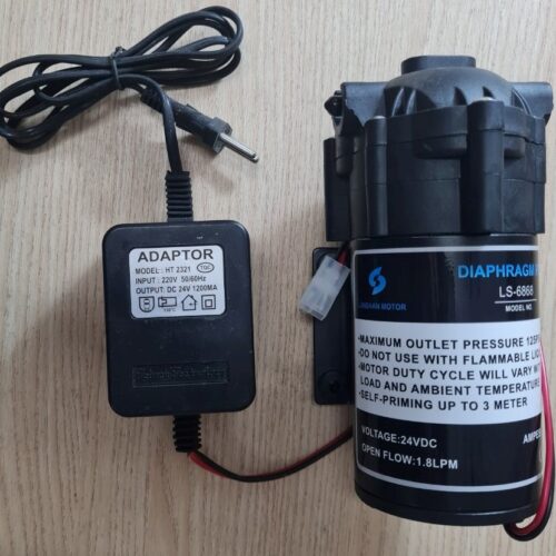 LS-6868 - Bơm tăng áp RO kèm nguồn 24V 3 Bơm tăng áp RO LS-6868 24V kết hợp với Bộ đổi nguồn 24V (nhập khẩu Taiwan) sẽ cho hiệu suất tối đa