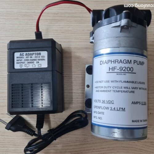 HF-9200 - Bơm tăng áp RO - Made in Taiwan 3 Bơm tăng áp RO HF-9200 36V kết hợp với Bộ đổi nguồn 36V sẽ cho hiệu suất tối đa