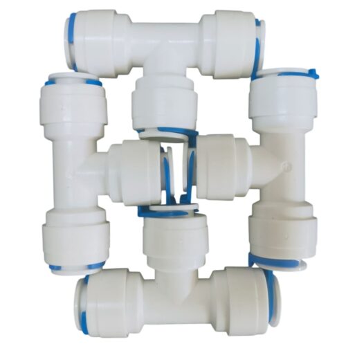 Linh kiện lọc nước - Tê đều nối nhanh phi 10 6 Tê đều nối nhanh phi 6